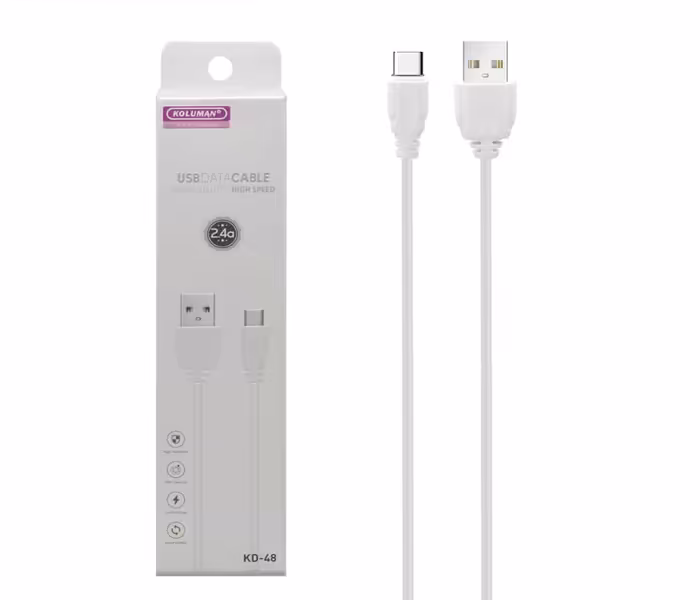 کابل شارژ و دیتا Type-C برند کلومن مدل KD-48 طول 1 مترKoluman KD-48 2.4A 1m USB To Type-C Cable