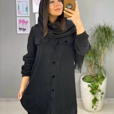 مانتو اسپرت زنانه مخمل مدل سامیه(موجودی سوال شود)