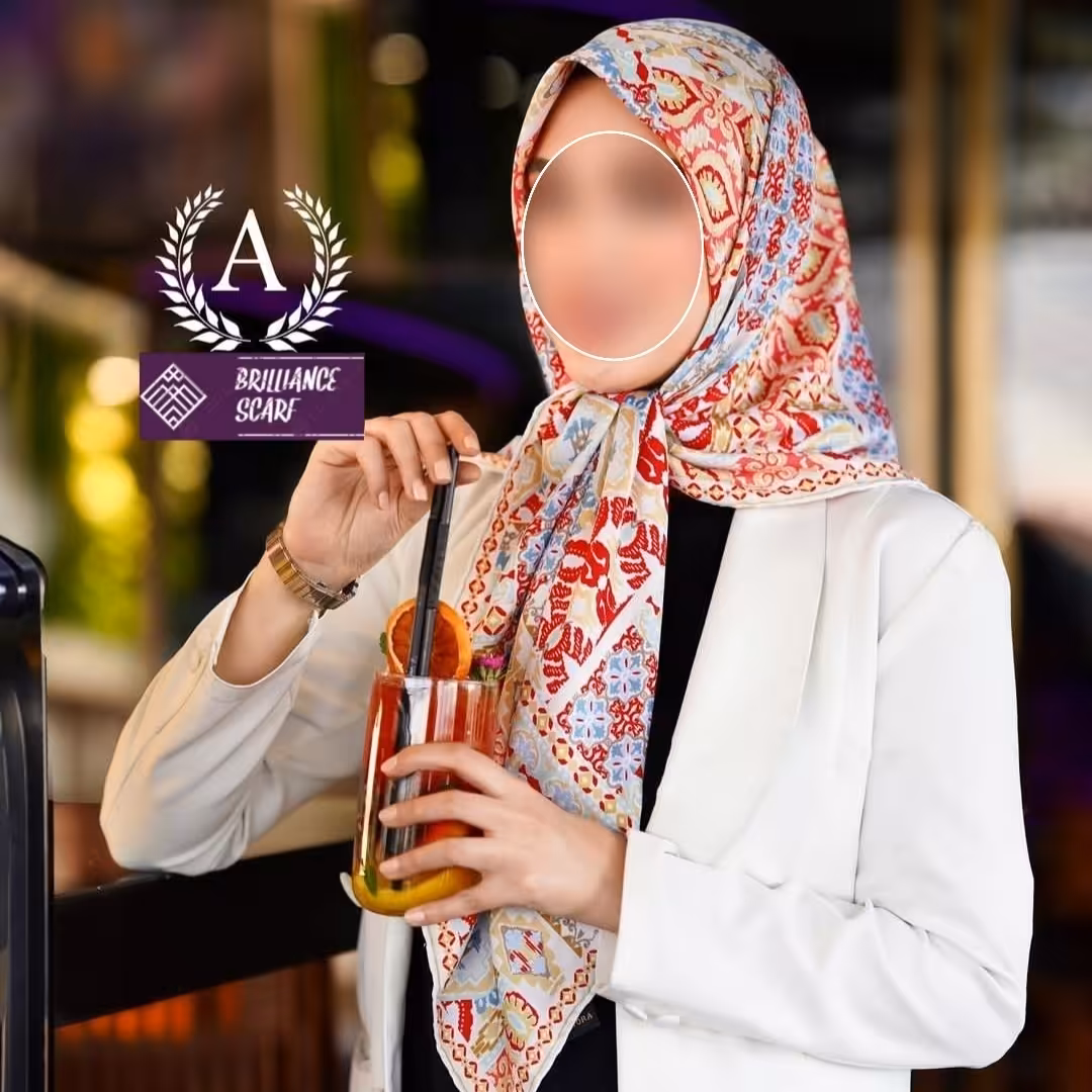 روسری ابریشم توییل قرمز سنتی قواره کوچک ویژه عید