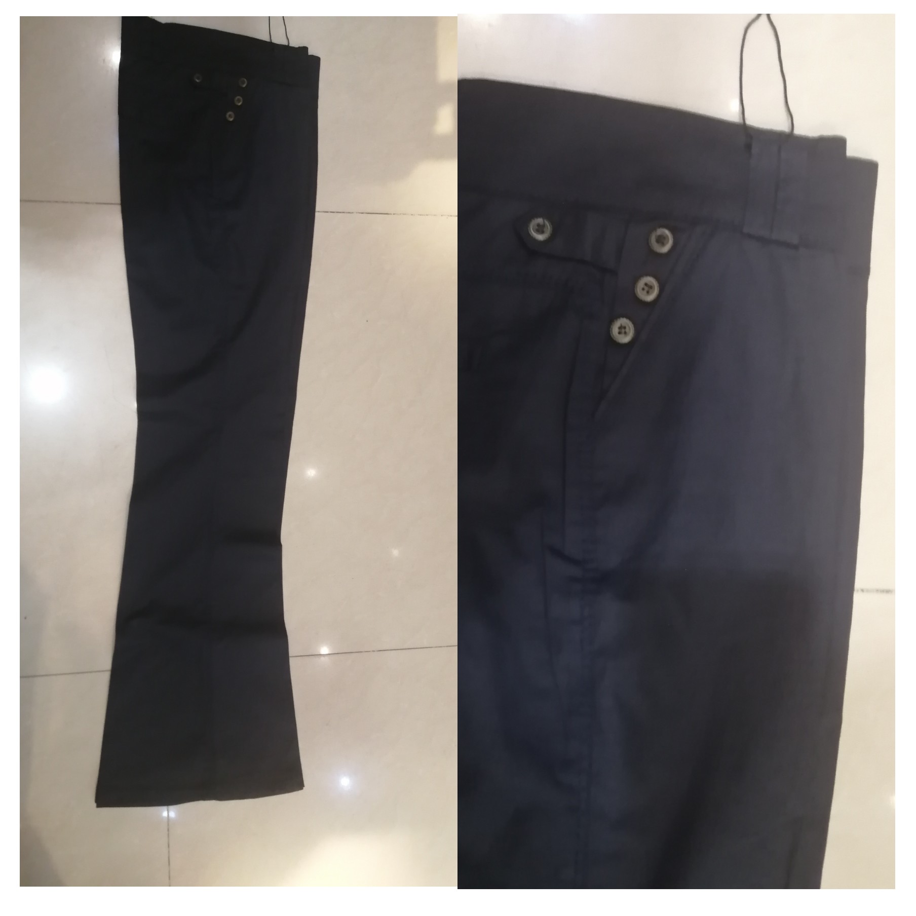 شلوار پارچه ای دمپا گشاد سرمه ای