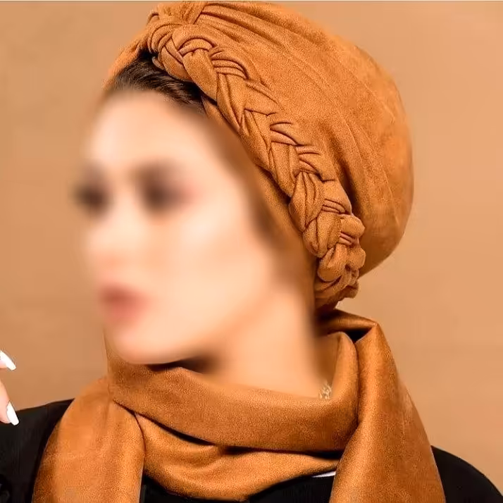 ست توربان و شال با پارچه مخمل سوییت در رنگهای مختلف