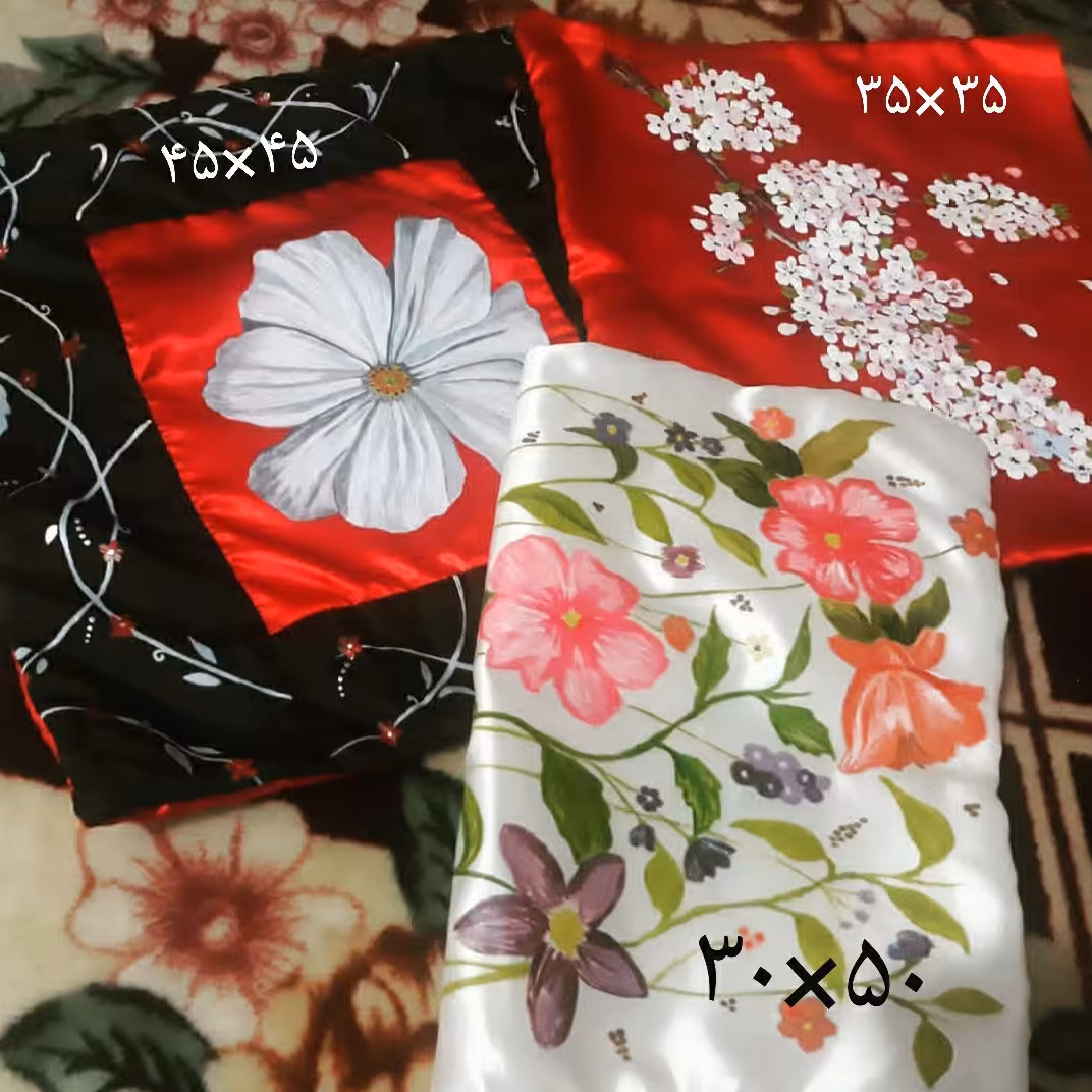 کاور کوسن ساتن در سایز های متنوع نقاشی شده