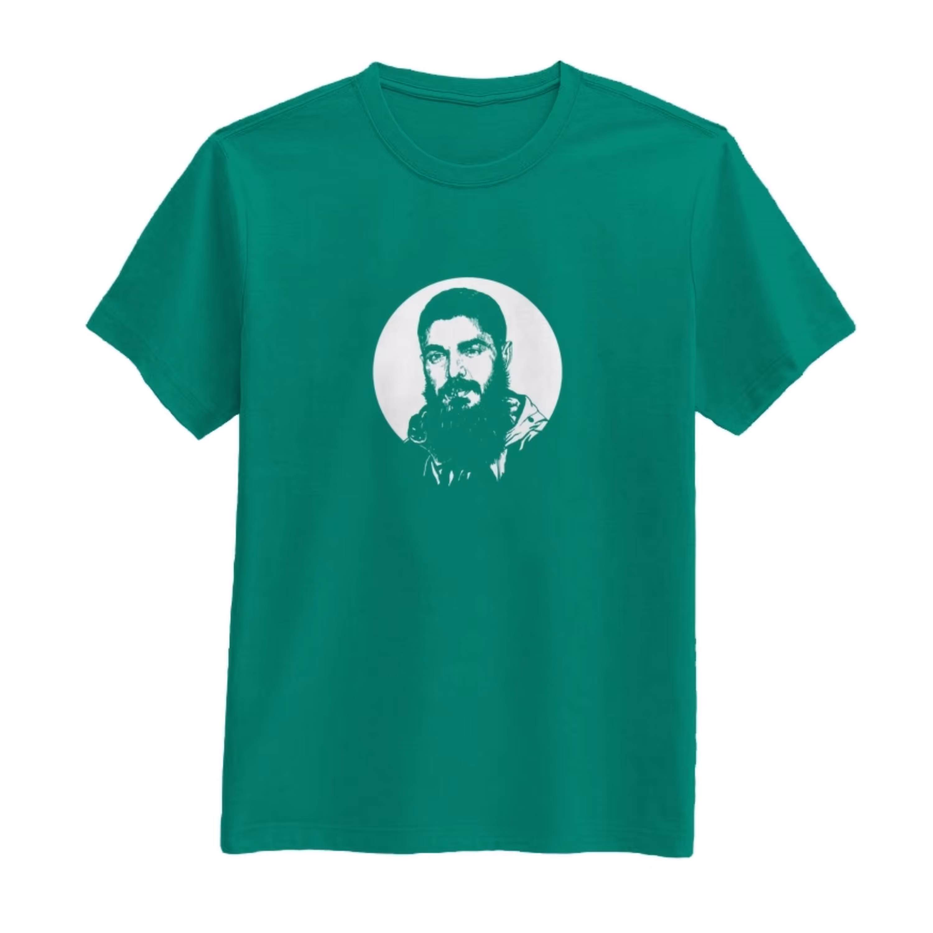 202614-تیشرت 3XL سبز نقش خورشید طرح شهید هادی فانریپ پنبه، آستین کوتاه یقه گرد