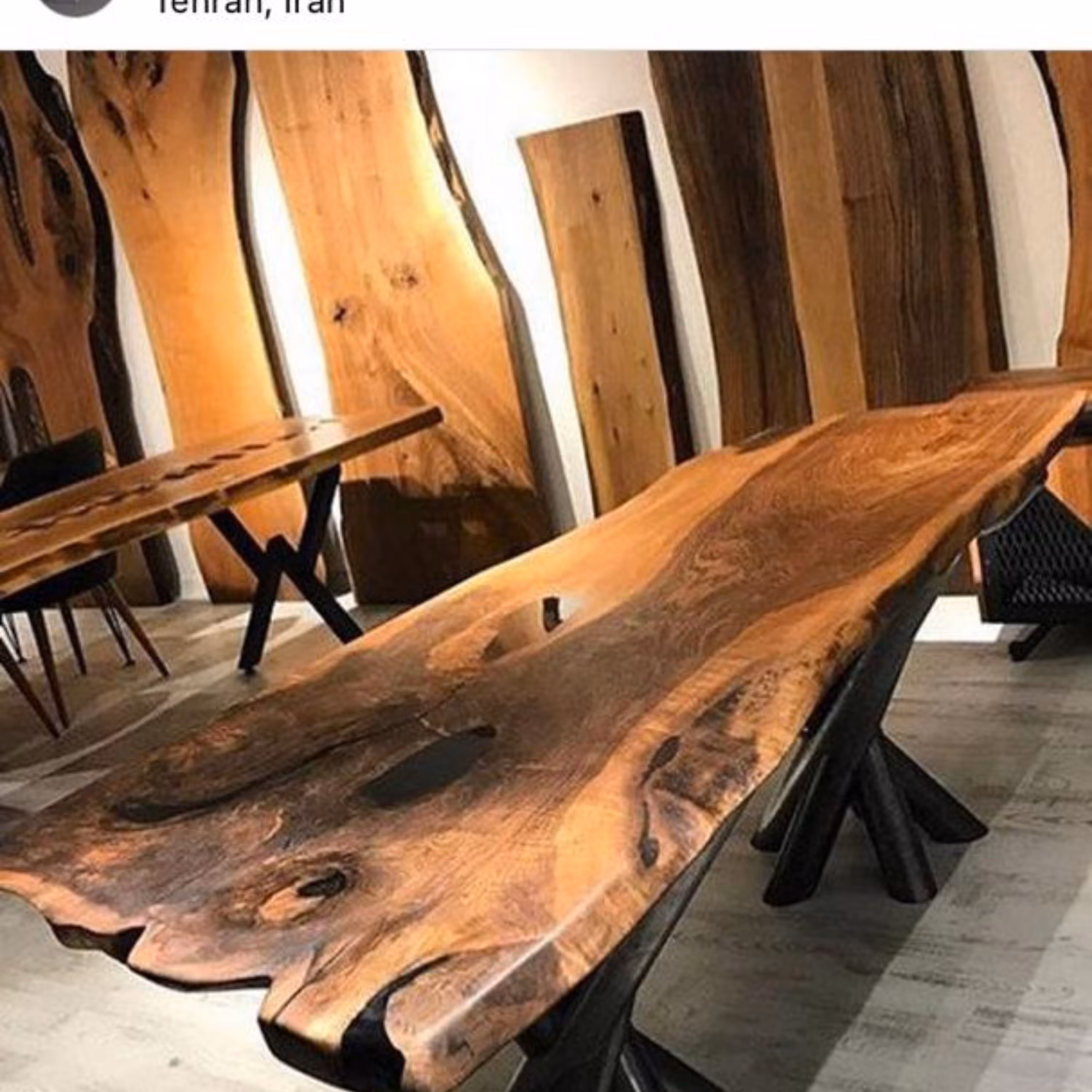 میز ناهارخوری چوب و فلز