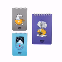 دفتر یادداشت 80 برگ فنری جلد P.P سایز 150 در 100 طرح فانتزی الیپون کد 68087