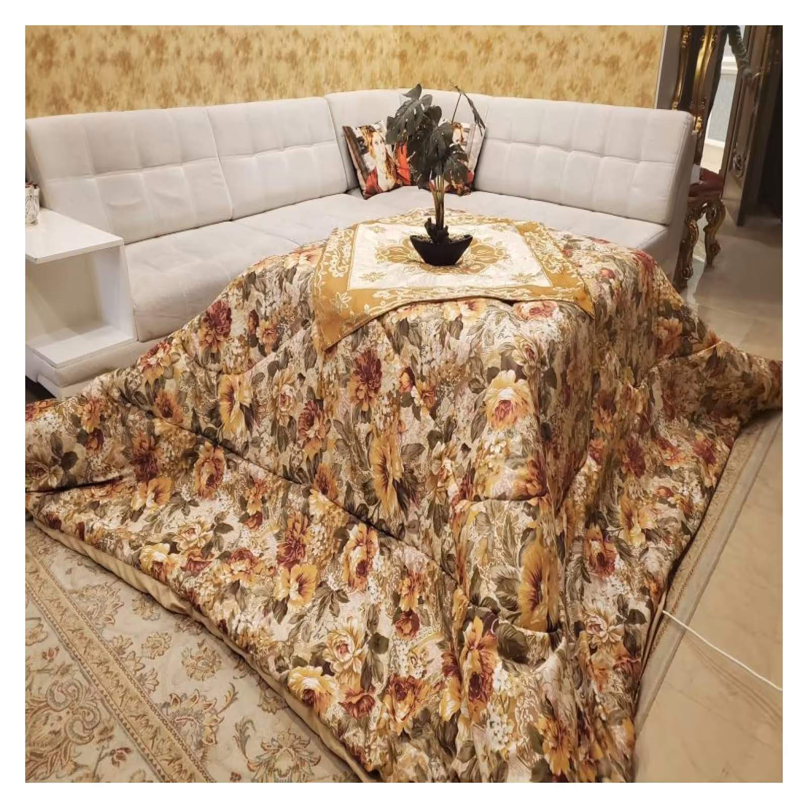 لحاف کرسی مدل ترگل سایز 400x400 سانتی متر