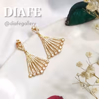 گوشواره مدل صدف طرح جواهر جنس استیل رنگ ثابت ضدحساسیت دخترانه و زنانه