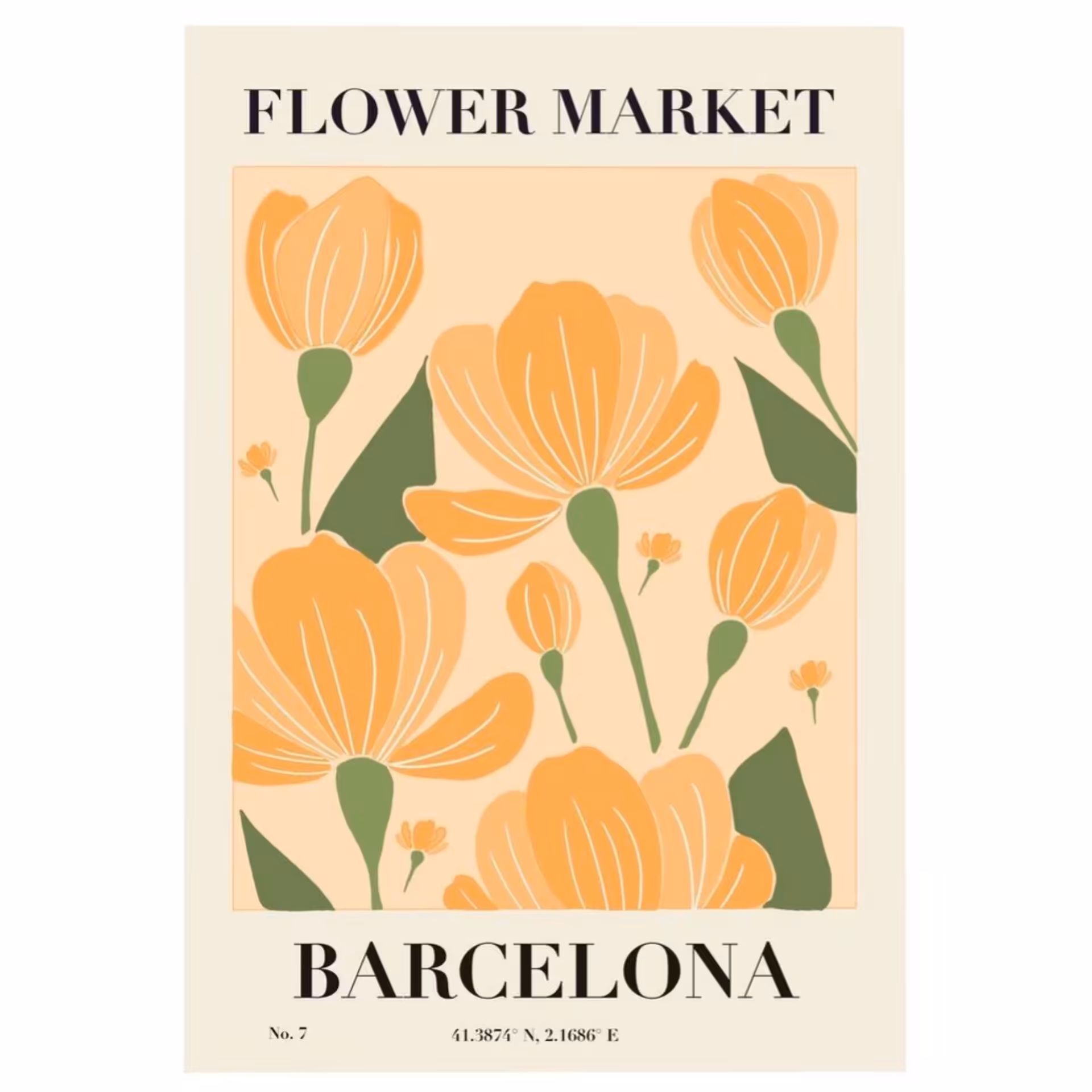 پوستر  flawer market بارسلونا مناسب دکور  دیوار اتاق
