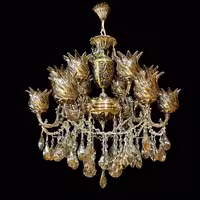 لوستر برنزی دو گل ریز ویژه 5شاخه 10شعله