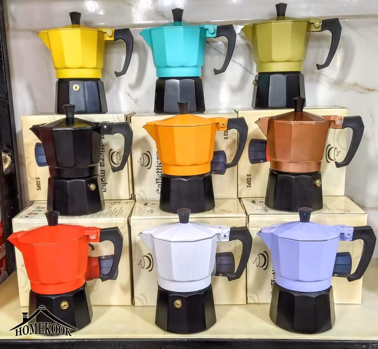 قهوه جوش رنگی 3 کاپ