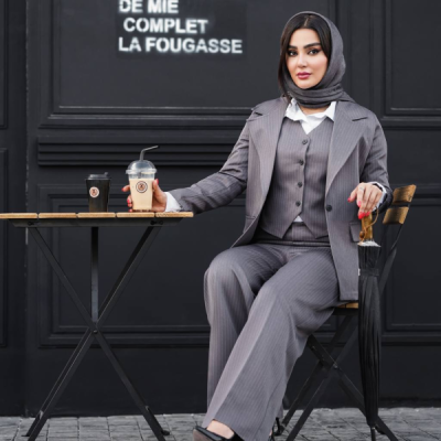ست کت و شلوار و جلیقه فاستونی رسمی زنانه