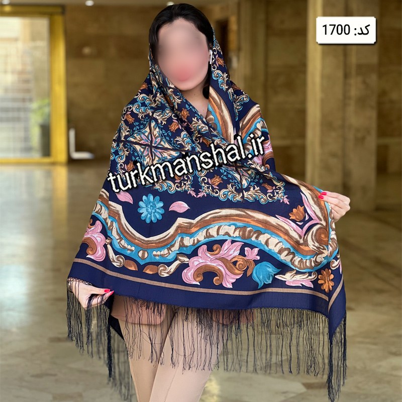 روسری ترکمن ابریشمی (ایتالیایی) کد 1700