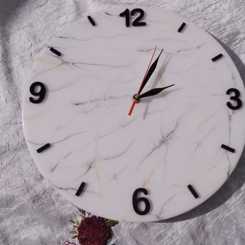 ساعت رزینی طرح مرمر