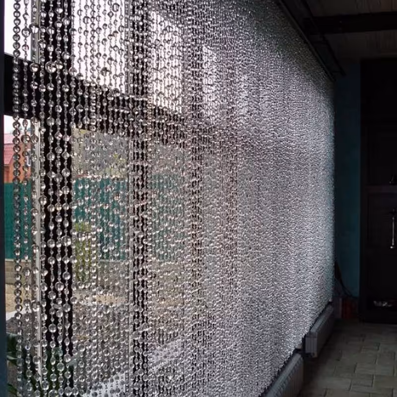 پرده کریستالی با ریسه های بلند مناسب جداسازی فضا در ابعاد دلخواه