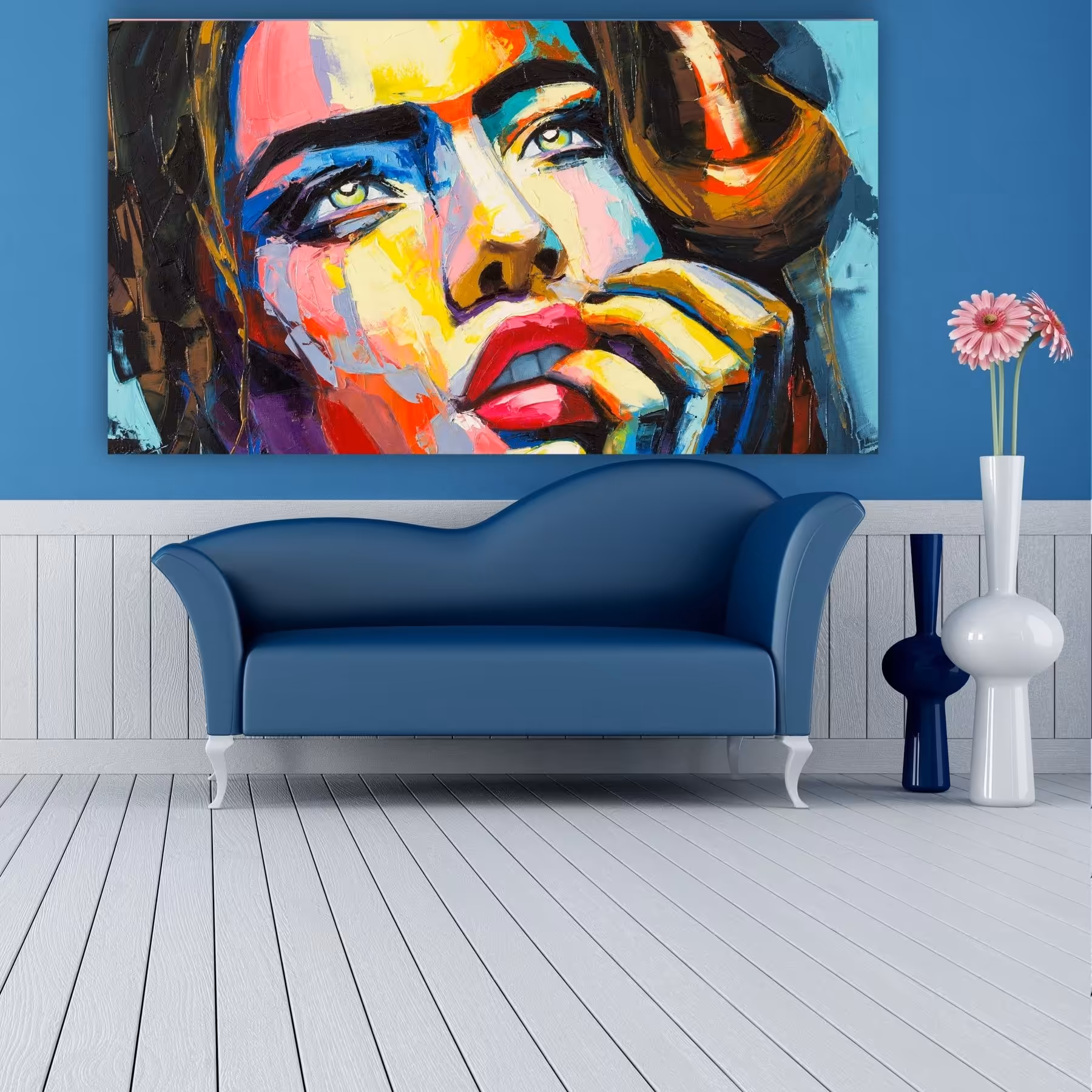 تابلو بوم طرح نقاشی چهره کد 10060