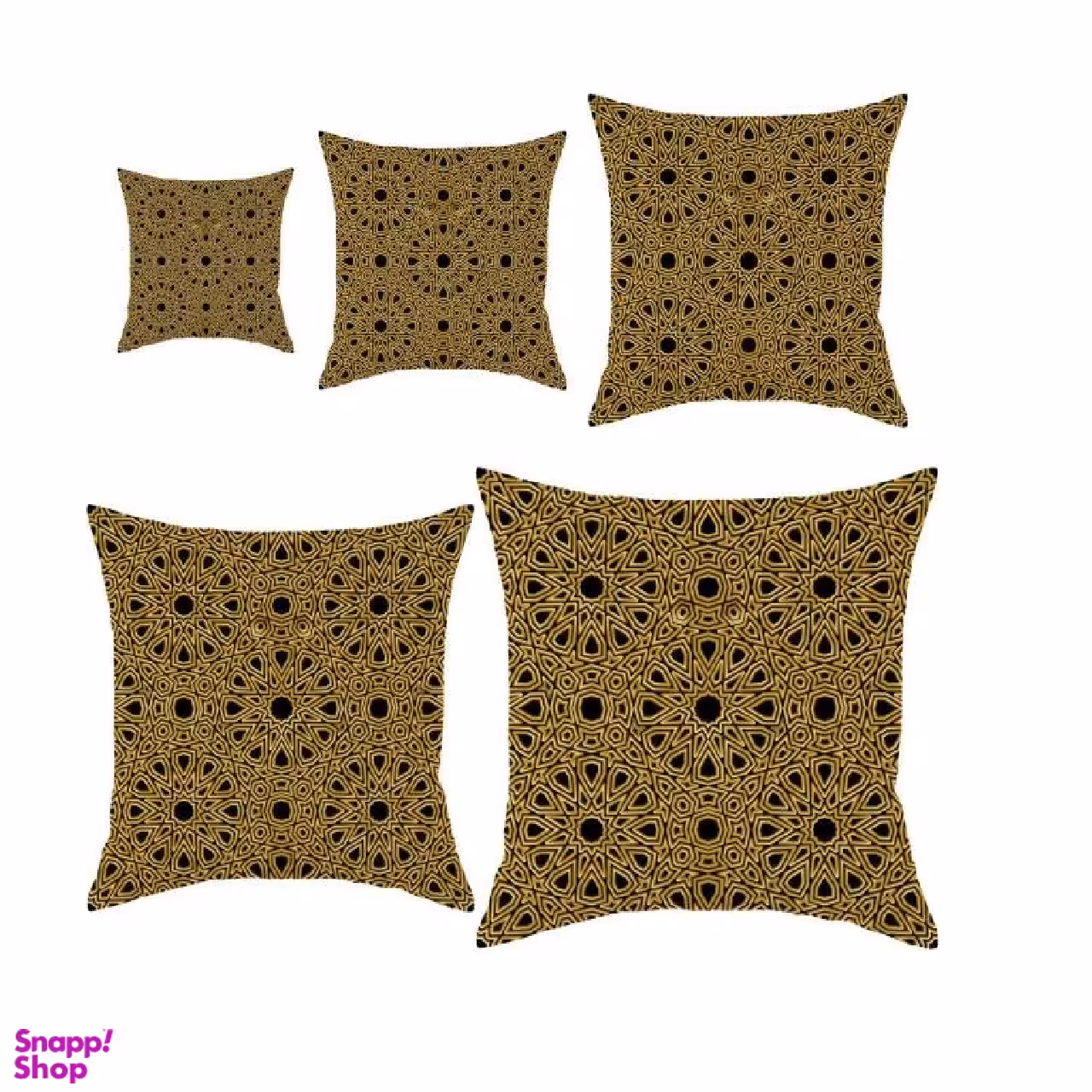 کوسن رنس کد S5-10096 مجموعه 5 عددی کوچک تا بزرگ رنگ زرد