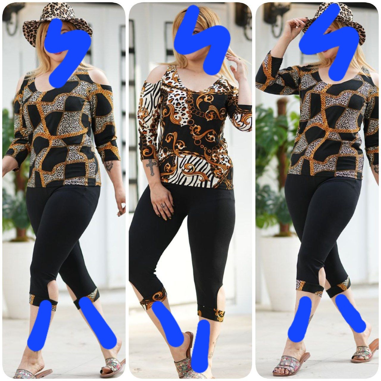 تیشرت وشلوارک سرشانه بازمدل روشان