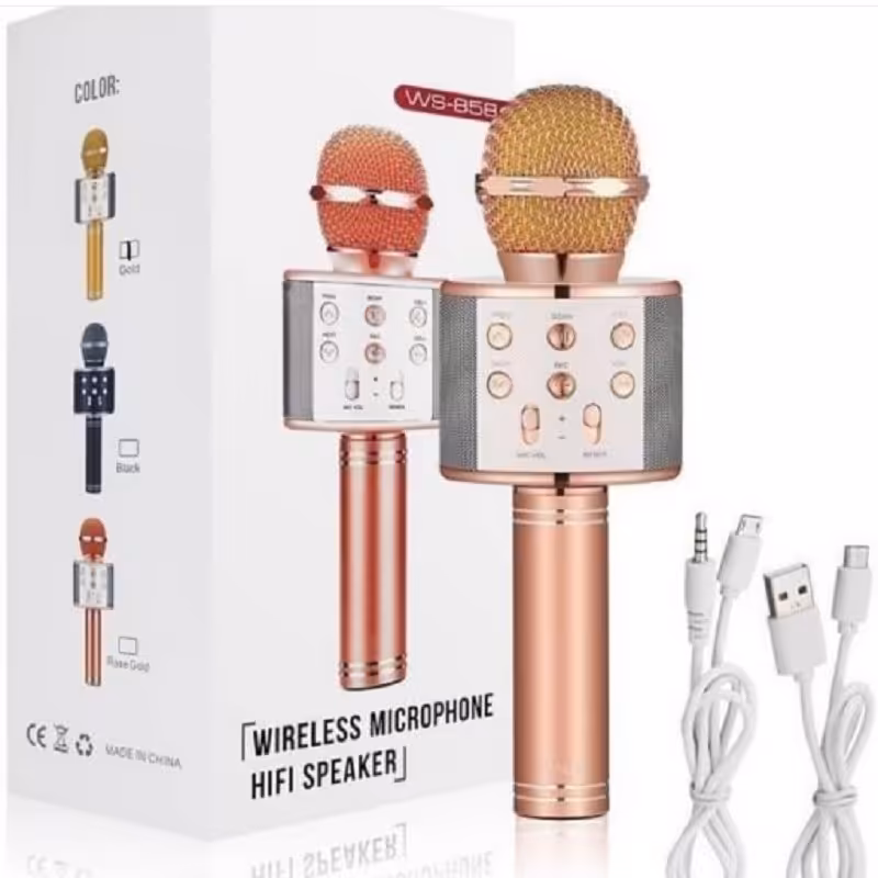 میکروفن اسپیکر مدل ws-858 رنگ مسی