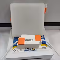 پنل ال ای دی 12 وات توکار مربع دلتا فنر متغیر . رنگ سفید و آفتابی  (12 ماه گارانتی تعویض)