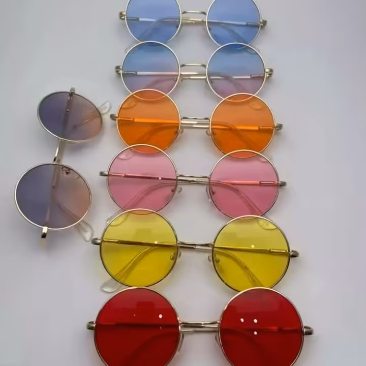 عینک‌ آفتابی شیشه رنگی گرد هری پاتر جذاب کننده  فیس شما
