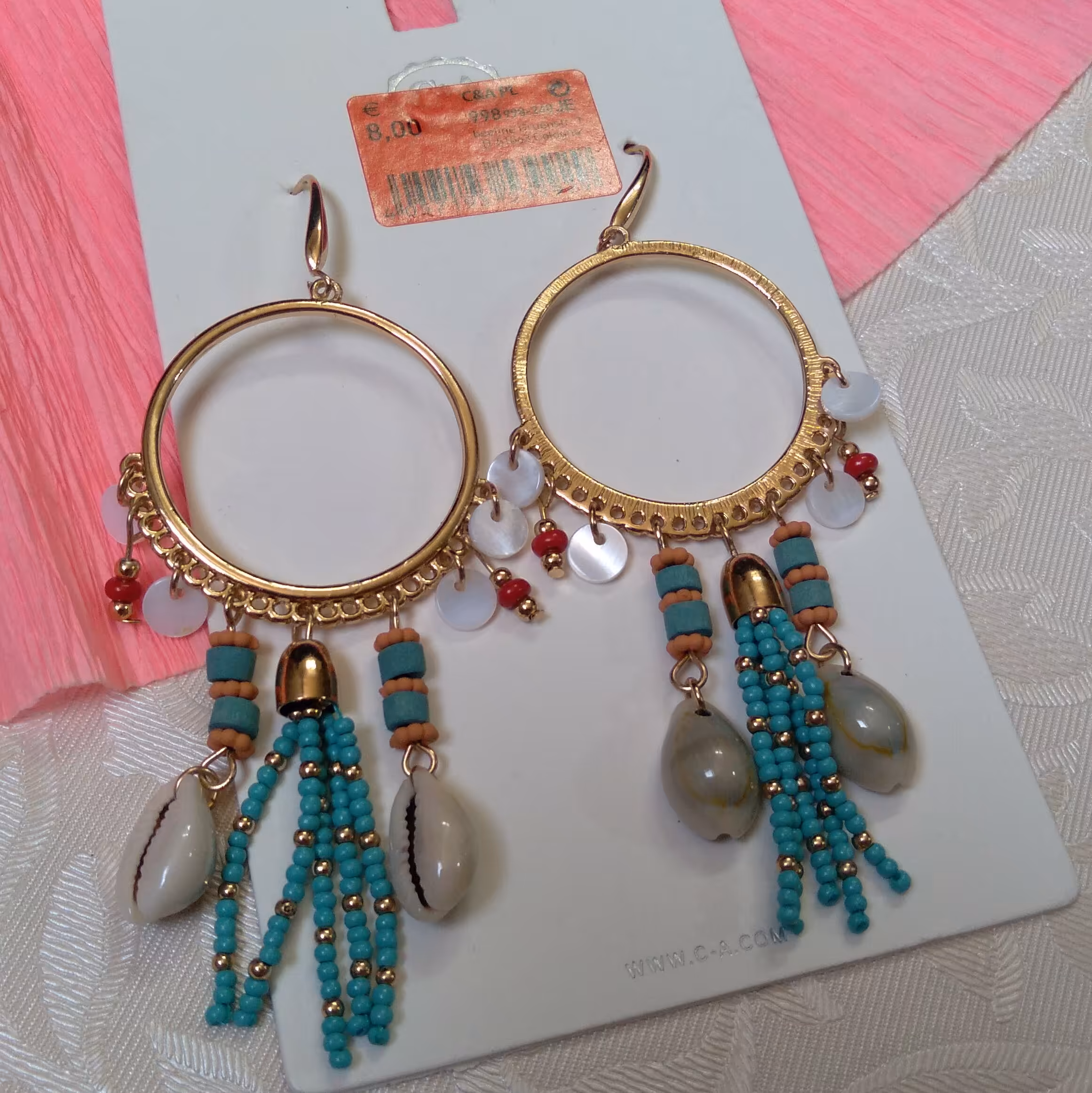 گوشواره صدفی تابستانی 