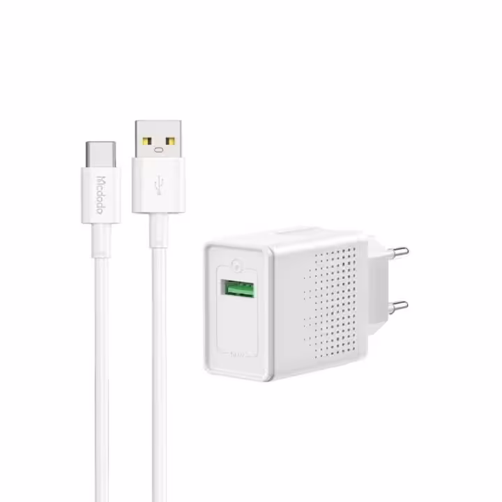 خرید و قیمت شارژر دیواری 18W مک دودو مدل CH-5750 به همراه کابل USB به Type-c