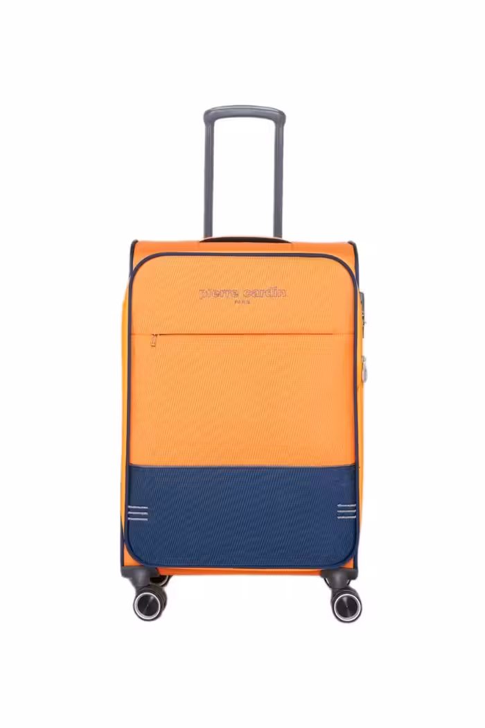 چمدان و ساک نارنجی مردانه زنانه با اندازه متوسط ​​60 سانتی متر 04pc8200 Pierre Cardin