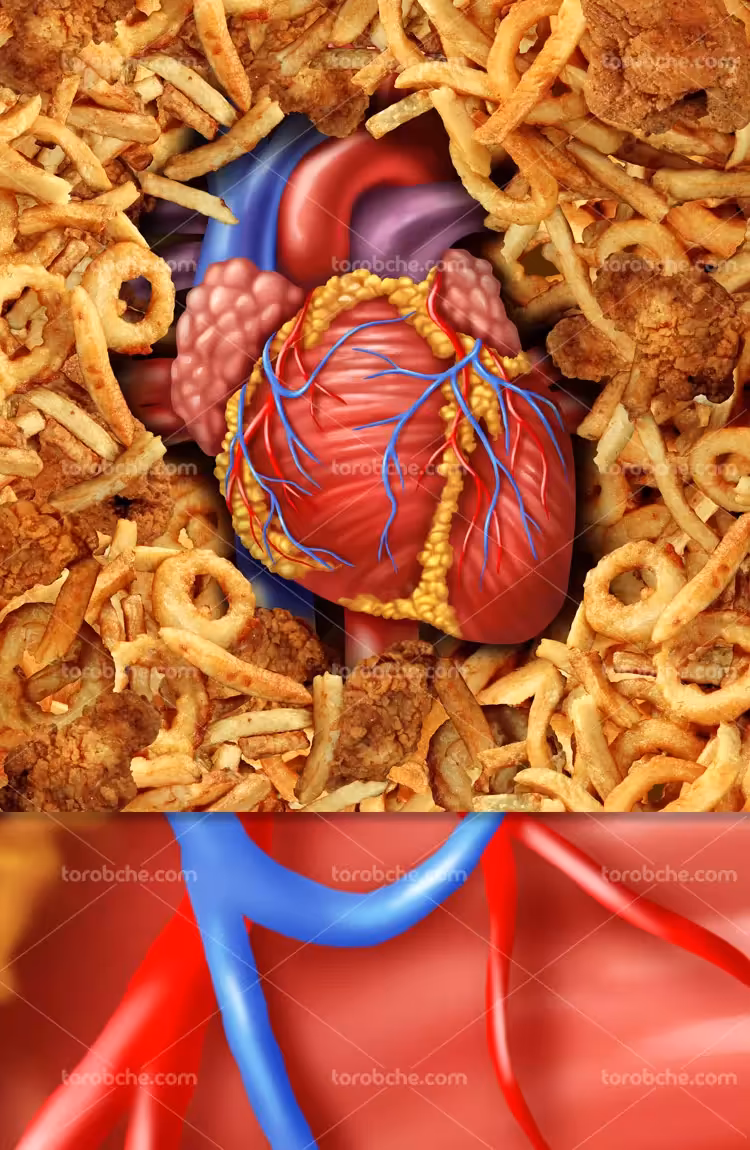 تصویر مفهومی مضرات فست فود | گرافیک با طعم تربچه