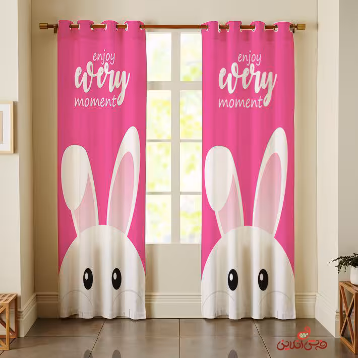 پرده 2عددی کودک طرح خرگوش کد 2733
