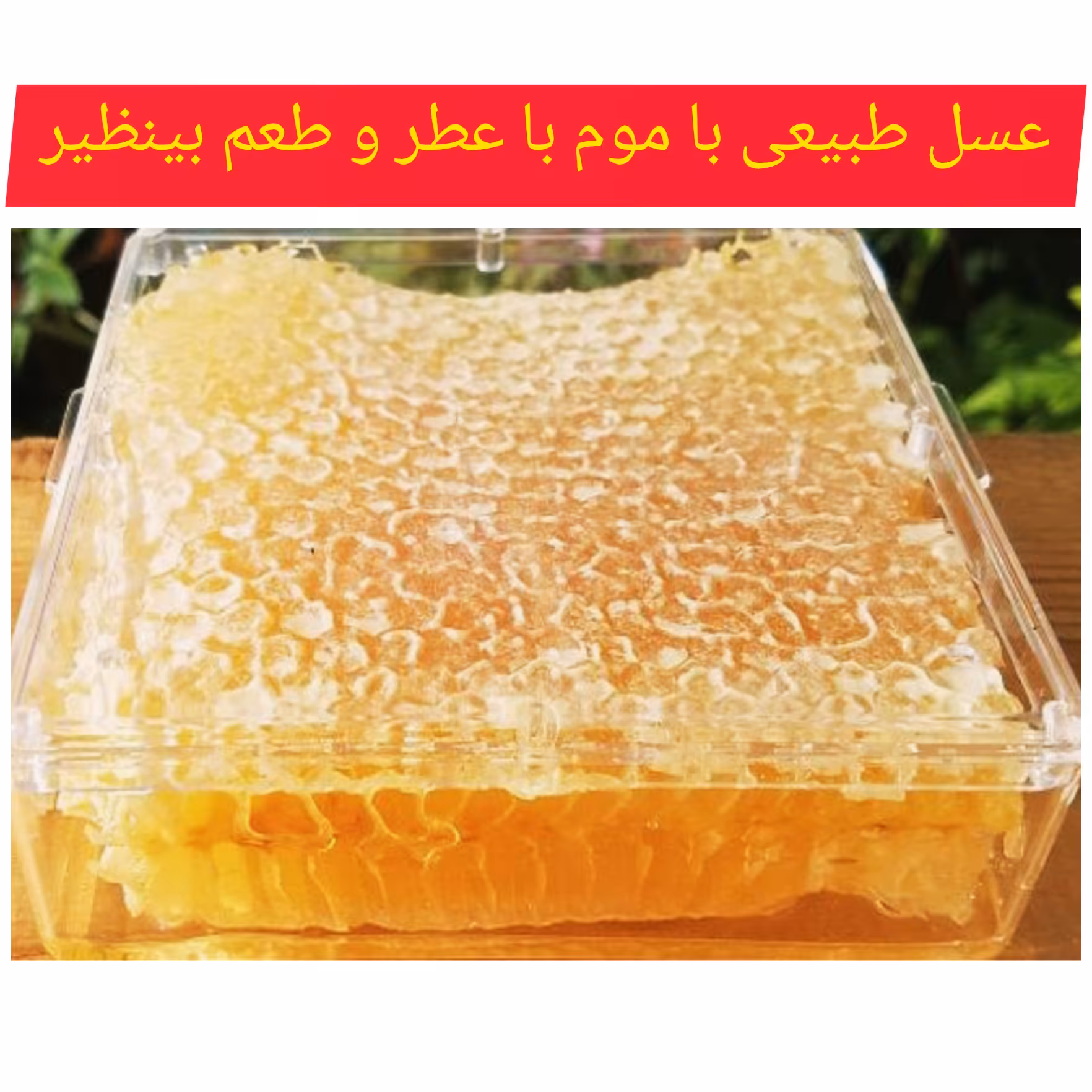 عسل طبیعی چند گیاه با موم با ساکارز زیر 5درصد
