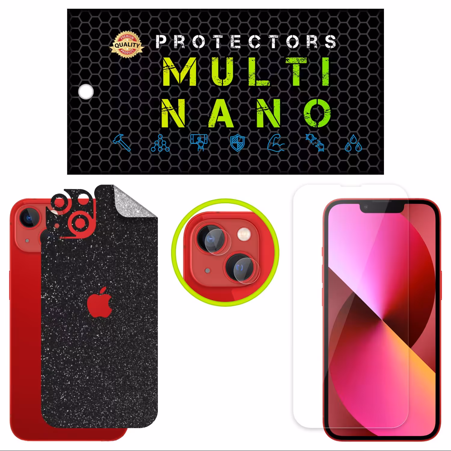 محافظ مولتی نانو  مدل X-SLFG برای موبایل اپل iPhone 13 مجموعه 3عددی