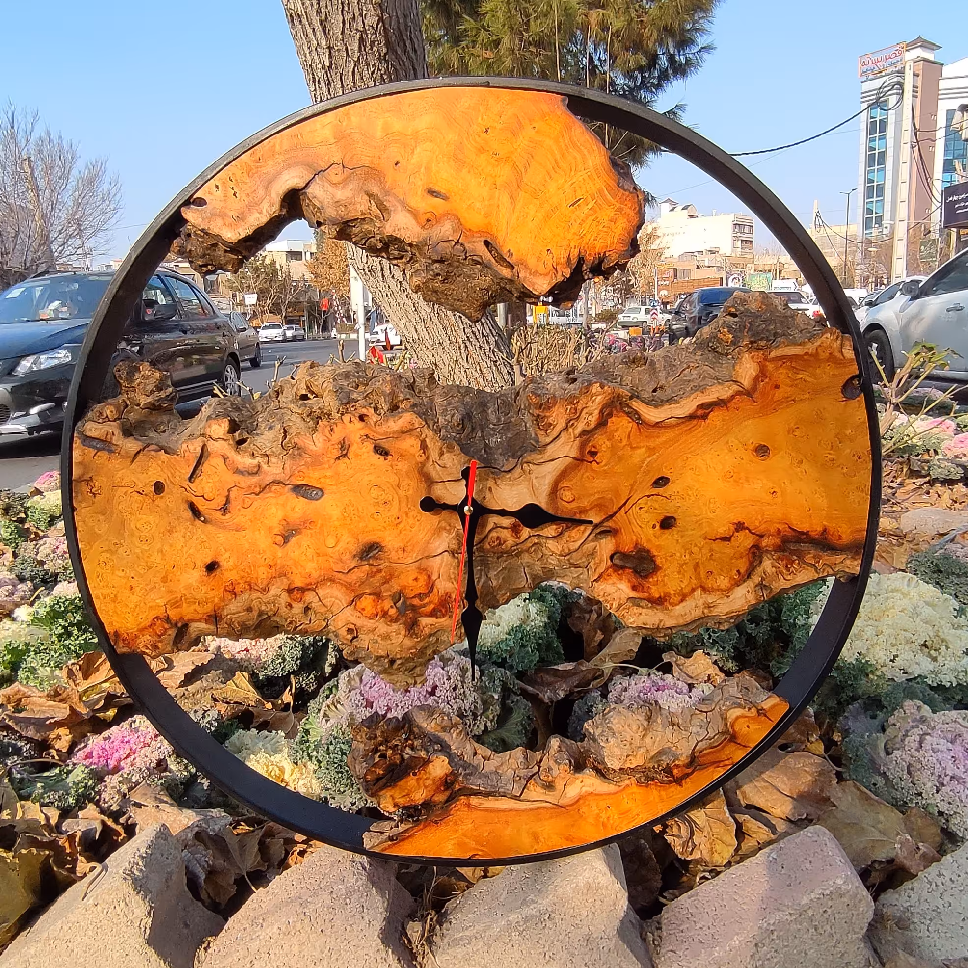 ساعت  جنس چوب  جوش توت رینگ چوبی موتور آرام گردکد 125