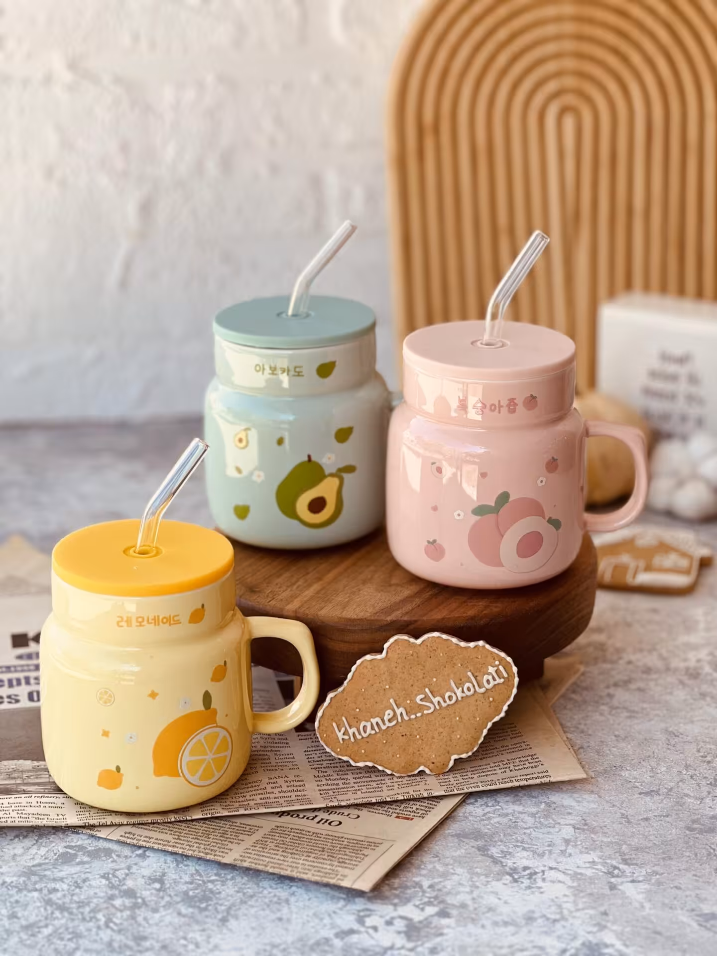 ماگ نی شیشه ای میوه ای کد0073