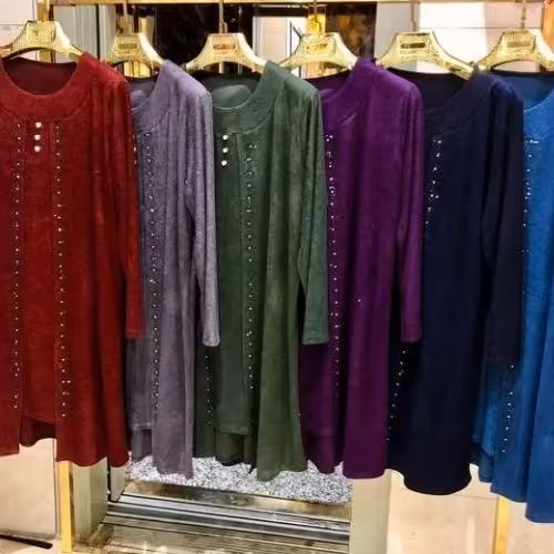 تخفیف ویژه تک عددی شومیز یا مانتو حوله ای زنانه تا سایز54 تن خور عالی گرم و مناسب فصلبب