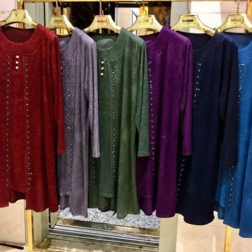تخفیف ویژه تک عددی شومیز یا مانتو حوله ای زنانه تا سایز54 تن خور عالی گرم و مناسب فصلبب