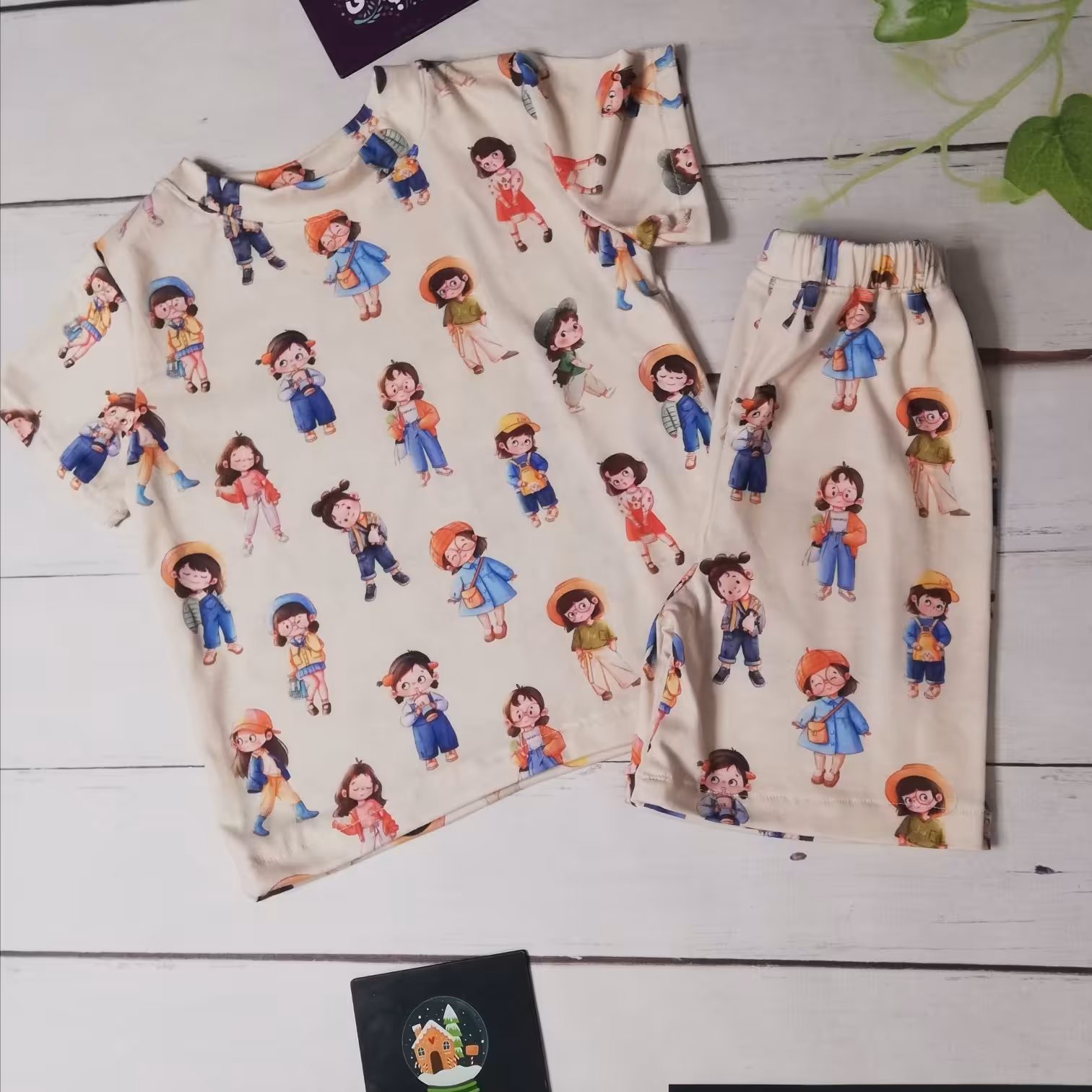 تیشرت شلوارک عروسکی دخترانه 