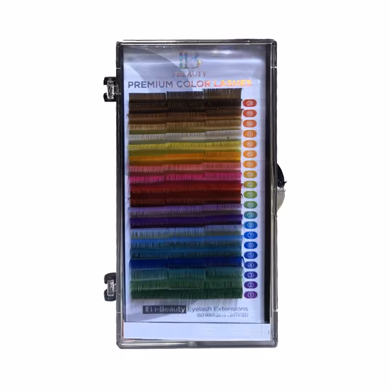 پالت مژه اکستنشن والیوم رنگی آی بی IB سایز میکس 12/13/14 ضخامت 0.15 فر D - فروشگاه میرکمالی