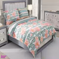 سرویس خواب طرح ساتین پنبه پلاس کد 157 یک نفره چهار تکه