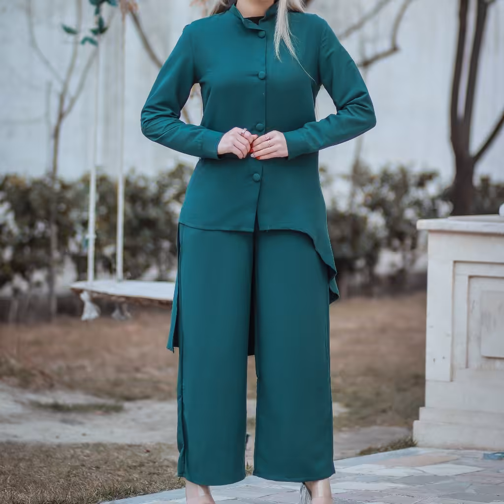 مانتو و شلوار زنانه جنس ابروبادی مخمل ترک درجه یک سایزبندی و رنگبندی