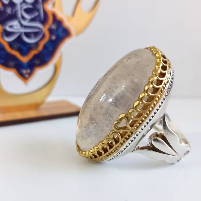 درّ نجف بسیار درشت رکاب دست ساز سربرنجی