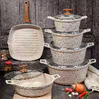 سرویس قابلمه چدن گرانیت 11 پارچه بیزیم 