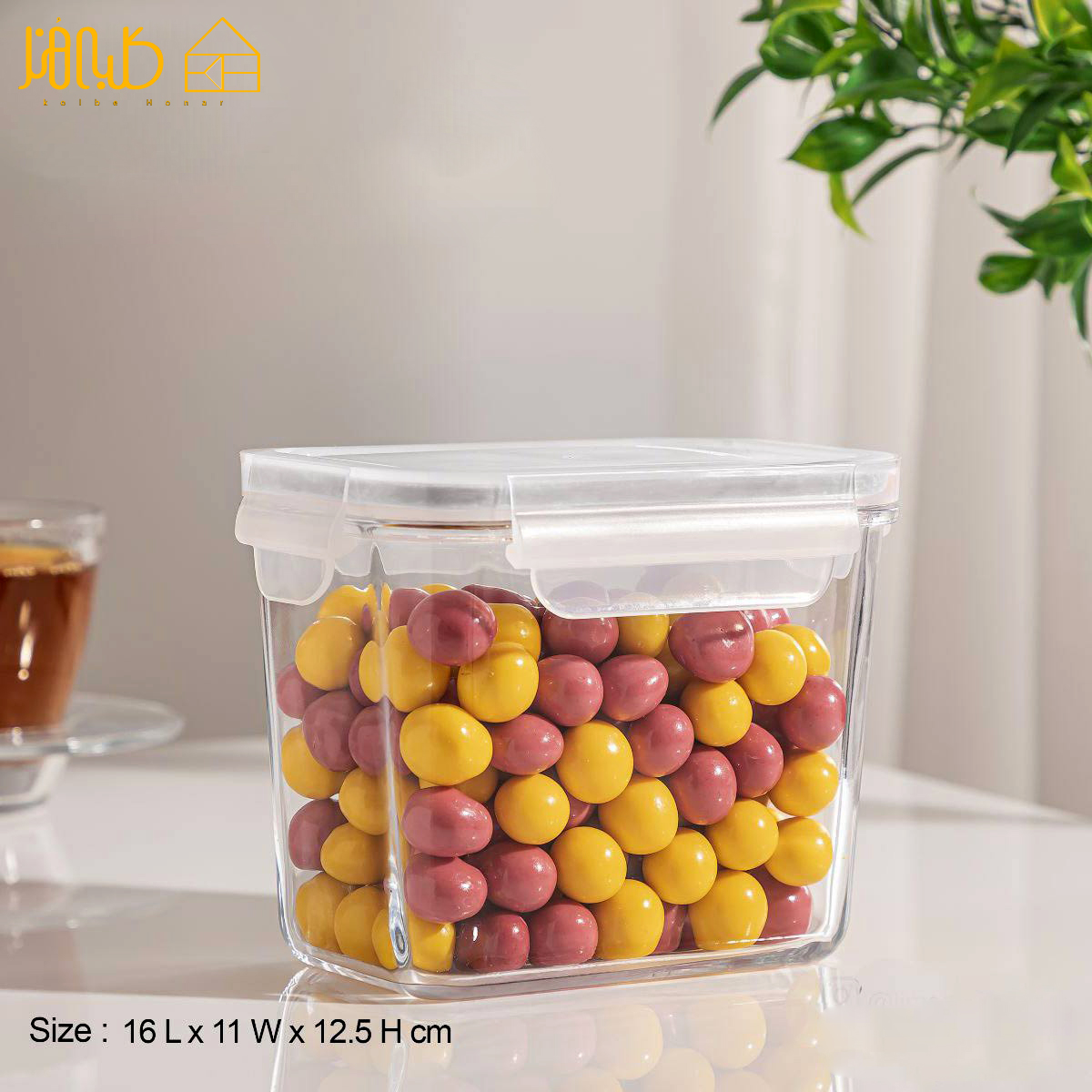 ظرف شیشه ای مستطیل دربدار لیمون 2153