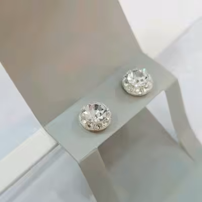 گوشواره گلگوش نگین درشت ، جنس نقره استرلینگ عیار 925