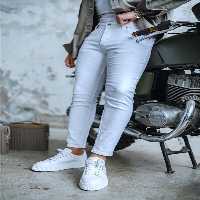 شلوار جین سفید مردانه اصلی اسکینی ژان بیازاز OUTFİT MAN