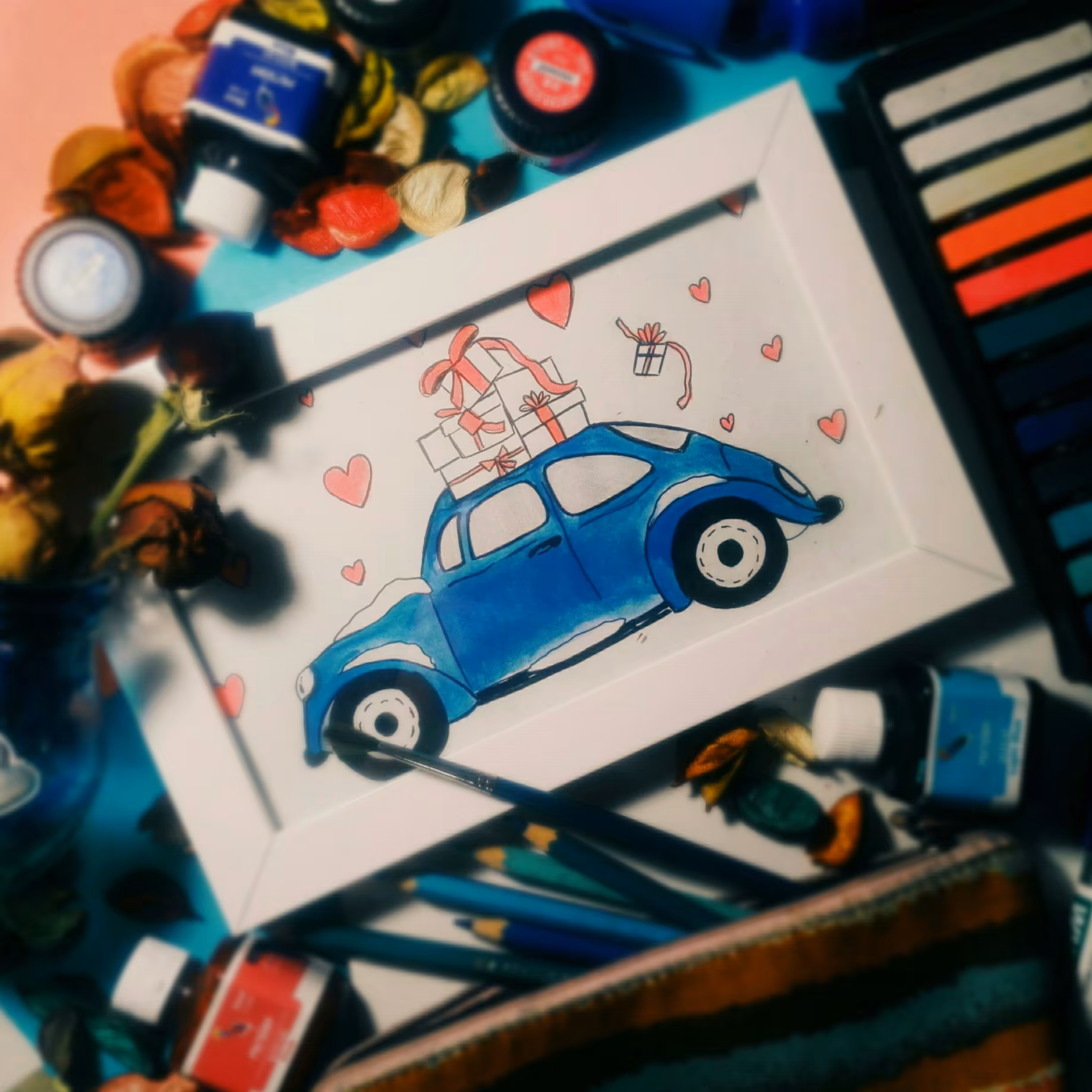 قابِ نقاشیِ فولکسِ آبی