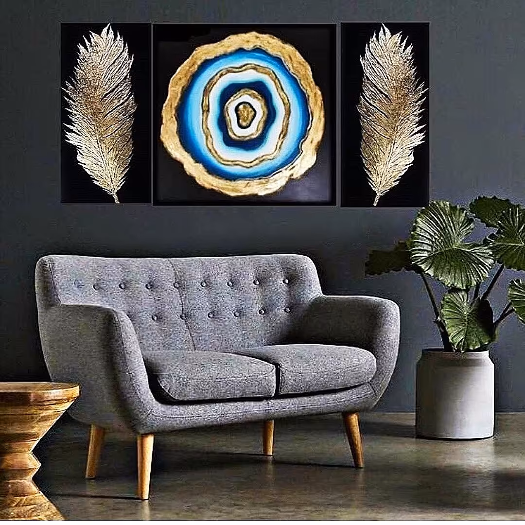 تابلو مدرن برجسته ، تابلو چشم نظر،  نقاشی ورقطلا، تابلو چند تکه