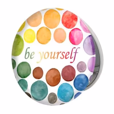 آینه جیبی خندالو طرح Be Yourself مدل تاشو کد 2735