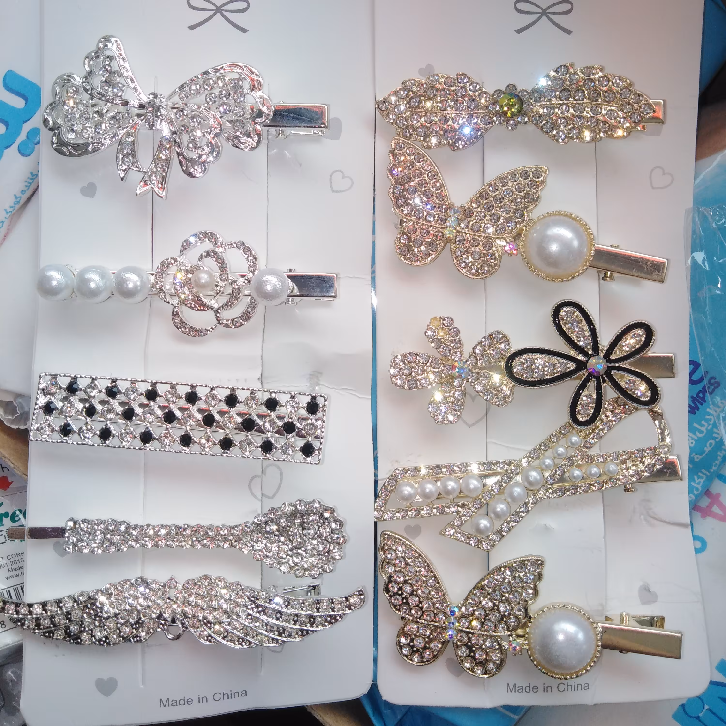 گیره فلزی نگین دار