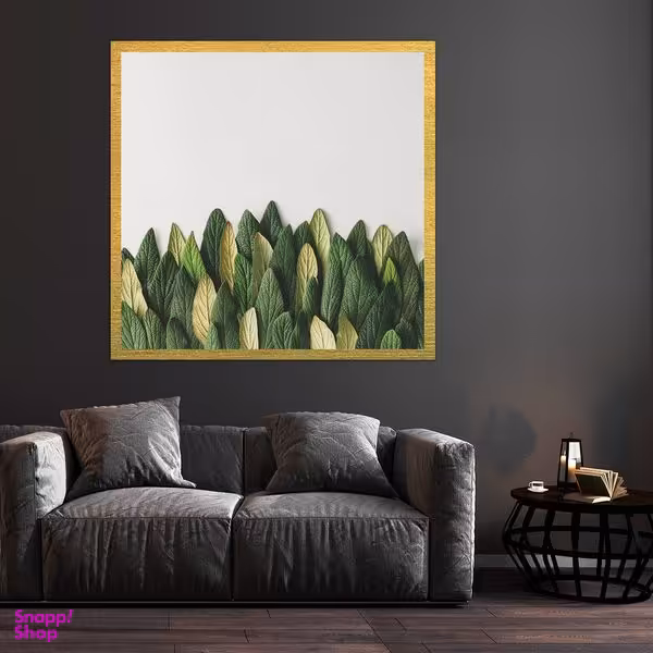 تابلو بکلیت طرح برگ سبز مدل قاب شاسی T-S10408