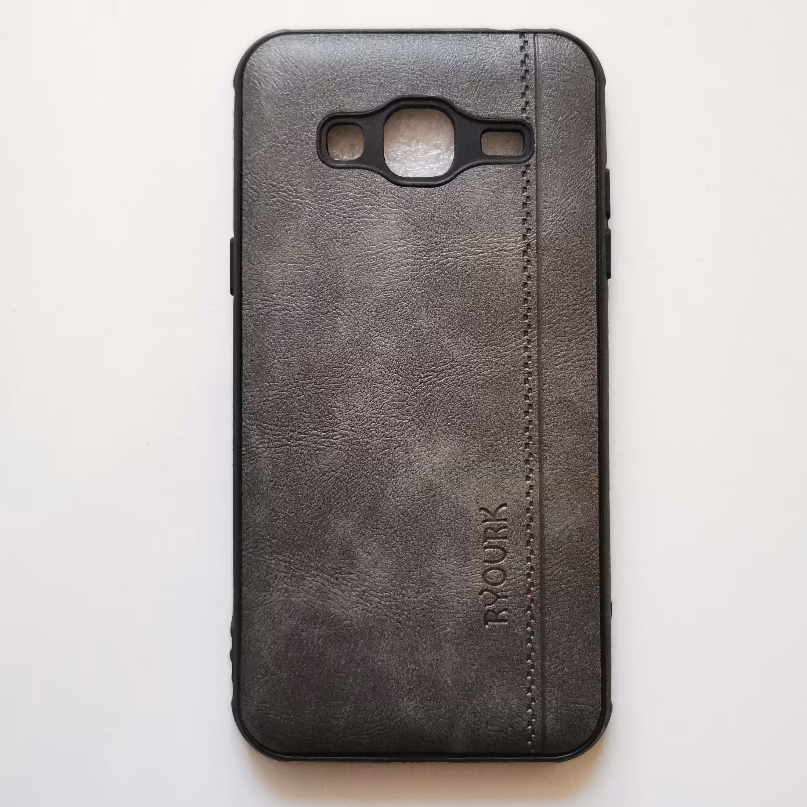 قاب طرح چرمی درجه یک خاکستری گوشی سامسونگ J3 2016 یا J310